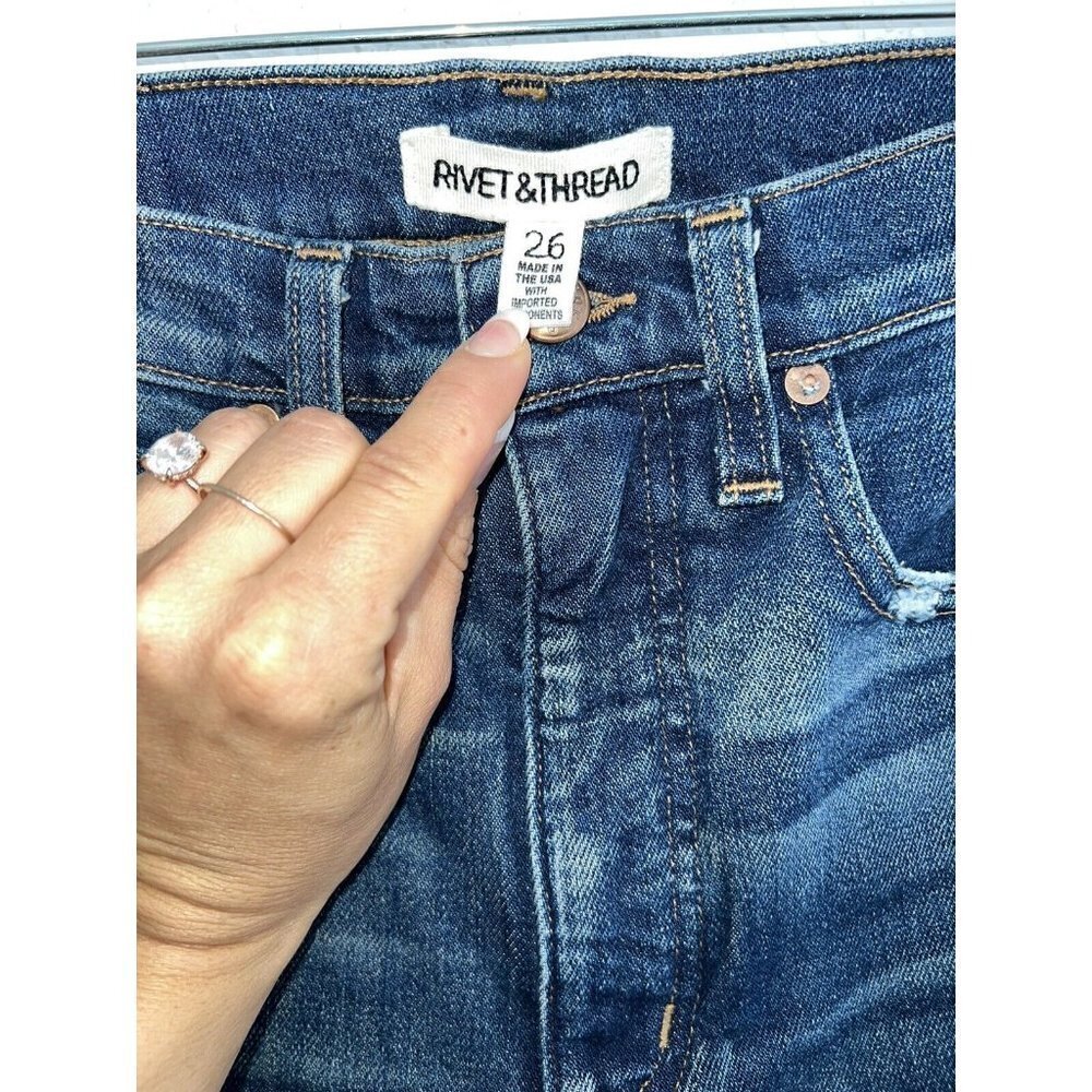 Madewell rivet & thread women's jeans size 26 high-Rise 11” rise straight (V) - Picture 2 of 8